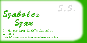 szabolcs szam business card